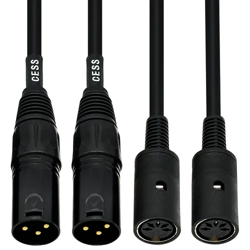 Vista 3 de CNCESS CESS-279 DIN - Cable adaptador MIDI hembra de 5 pines a XLR macho de 3 pines, cable convertidor de 6 pulgadas para sintetizadores, teclados