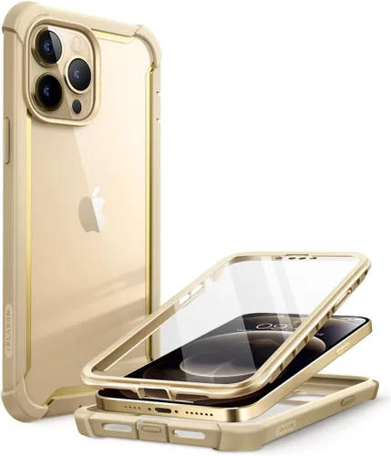 Vista 10 de i-Blason Ares - Funda para iPhone 13 Pro Max de 6.7 pulgadas [protector de pantalla integrado] [protección de grado militar] Funda transparente