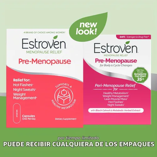 Vista 2 de Estroven Perimenopause Relief + Suplemento de control de peso - Ayuda a reducir los sofocos y los sudores nocturnos - Ayuda a controlar