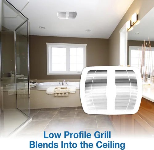 Vista 4 de Air King AK80LS-1 Energy Star Qualified Quiet Series - Ventilador de baño con 80 CFM, acabado blanco