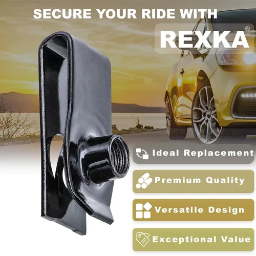 Vista 5 de Rexka 25 piezas M6-1.0 Cubierta de parachoques delantero Splash Shield Grill Extruido U Nut Compatible con camiones GM 11609385 (paquete de 2)