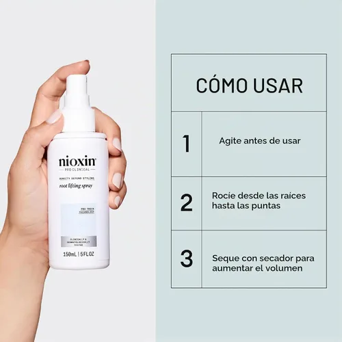 Vista 5 de Nioxin Spray espesante, para cabello natural con ligero adelgazamiento, tamaño completo (suministro de 3 meses)