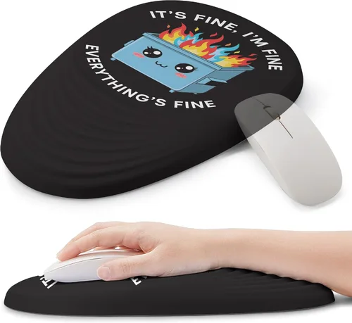 Vista 12 de Alfombrilla ergonómica para mouse con soporte de muñeca, reposamuñecas de espuma viscoelástica para aliviar el dolor y túnel carpiano, base 03