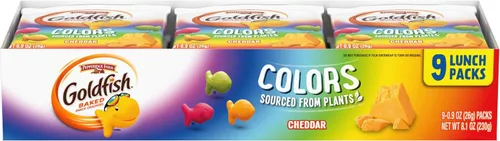 Vista 15 de Goldfish Colors Cheddar Crackers, paquete de aperitivos, 0.9 onzas, bandeja de paquete múltiple de 9 CT