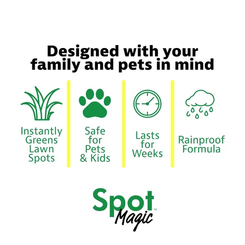 Vista 6 de Spot Magic por Mark & Phil's - Colorante en aerosol instantáneo verde para césped, 24 onzas, no tóxico, seguro para mascotas y niños, resultados