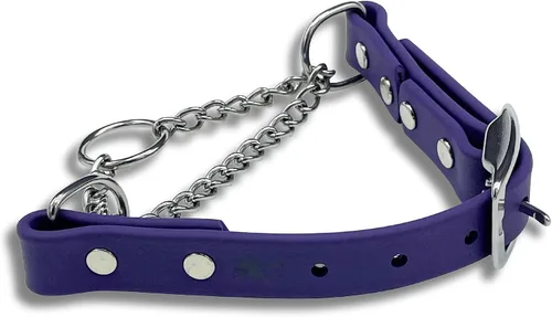 Vista 27 de Collar de Martingala para Perros, Biothane, Hardware de Acero Inoxidable, Sin Tirones, Fabricado en Estados Unidos, Grado Profesional, XXS, Negro