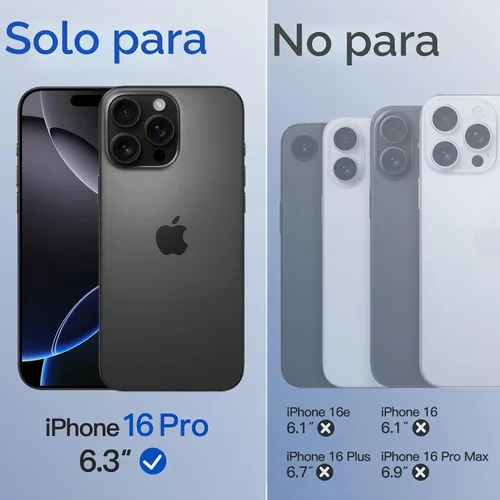 Vista 2 de JETech Funda magnética mate para iPhone 16 Pro, titanio negro
