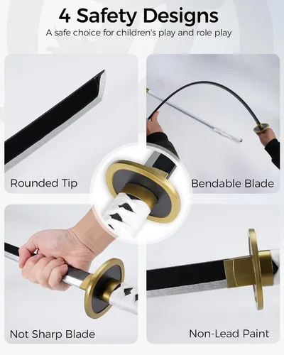 Vista 4 de Cold Blade Katana Sword - 41 inches Katana Replica with Holster Belt and Display Stand - Sword with Authentic Design