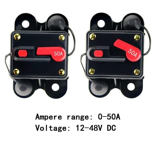 Vista 4 de Disyuntor de CC 50A con soporte de fusibles de sistema solar casero