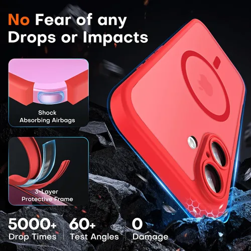 Vista 376 de TOCOL Funda para iPhone 11, compatible con Magsafe, protección completa de cámara, imanes integrados, protección contra caídas, funda translúcida