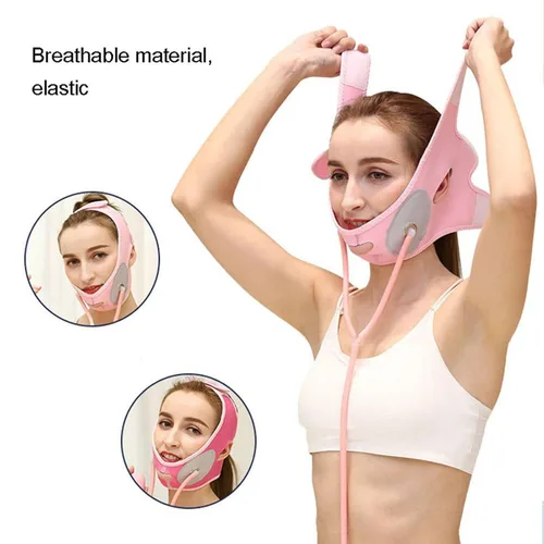 Vista 7 de Correa de adelgazamiento facial reutilizable, elevador facial inflable, cinturón de elevación facial en V, vendaje de estiramiento facial y apriete