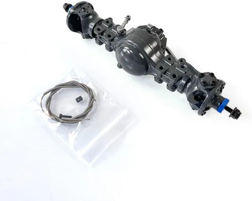 Vista 4 de Eje delantero metálico de bloqueo diferencial JDM para 1/14 Rc Dump Tractor Camión