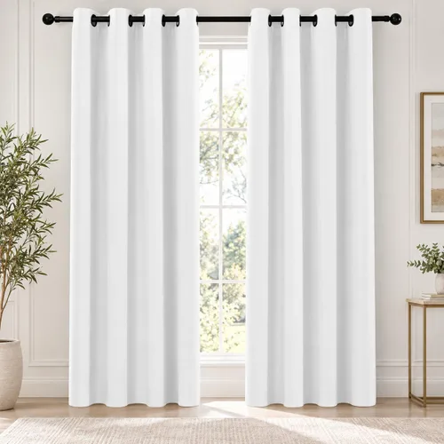 Vista 41 de Deconovo Cortinas 100% opacas de 84 pulgadas de largo para dormitorio con Gris ceniza