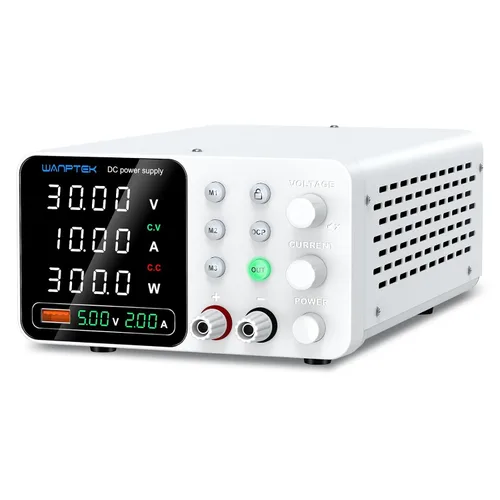 Vista 11 de Fuente de alimentación DC variable, fuentes de alimentación de banco ajustables y reguladas de 30 V 10 A con ajuste de memoria/tecla de Negro