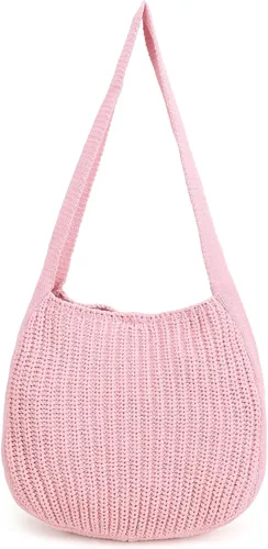 Vista 17 de ENBEI Bolsa Tote de Ganchillo para Mujeres, Bolsa de Hombro Tejida, Bolsa Estética, Linda Bolsa Tote Ecológica para Viajes, Uso Diario, Empaquetado