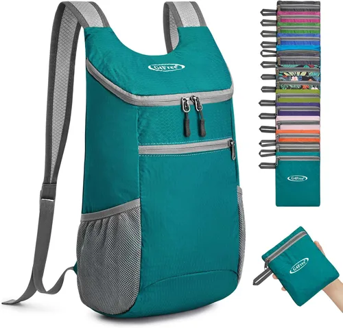 Vista 18 de G4Free, mochila pequeña y plegable, liviana y casual, para ir de camping o para exteriores, para adultos y niños (11 L)