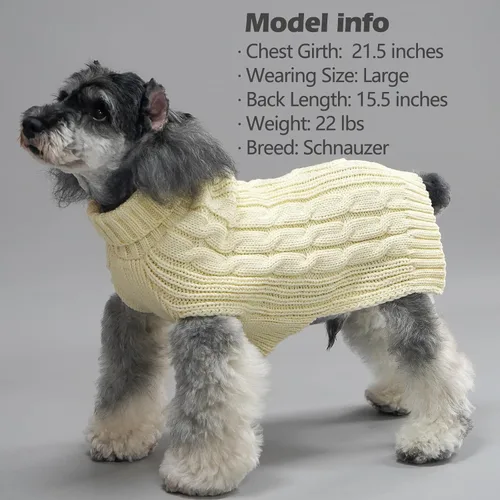 Vista 6 de kyeese Suéteres para Perros Pequeños con Hilo Dorado Cuello de Tortuga Tejido de Punto para Perro
