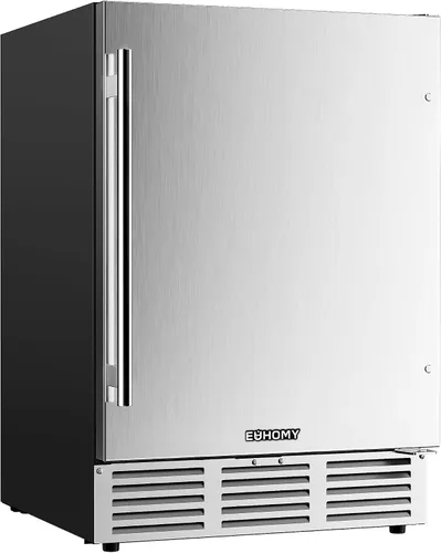 Vista 9 de EUHOMY Refrigerador de bebidas de 15 pulgadas, refrigerador de bebidas para 127 latas con puerta de acero inoxidable, enfriador de bebidas