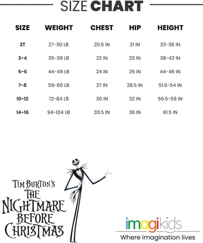 Vista 7 de Disney Nightmare Before Christmas Jack Skellington - Vestido de cosplay para niñas pequeñas a grandes