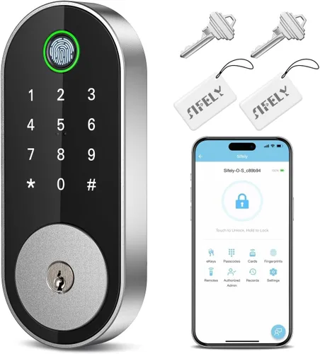 Vista 10 de Cerradura inteligente de huellas digitales con teclado – Cerradura de entrada sin llave para casa, apartamento, oficina, Airbnb, alquiler, niños