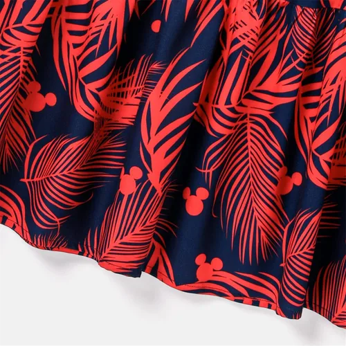 Vista 6 de Disney Vestidos de tirantes familiares y camisetas de manga corta de algodón a rayas, conjuntos de Mickey Minnie viaje a juego para regalo