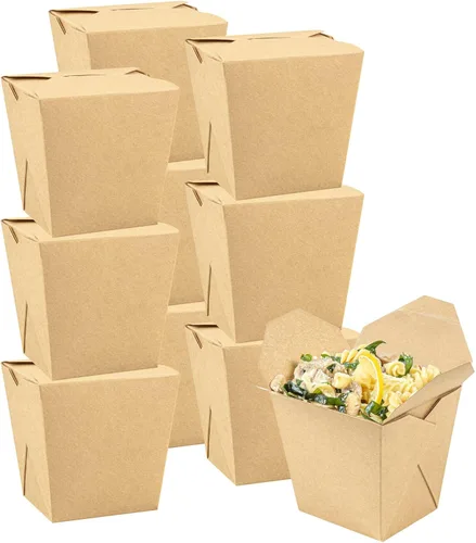 Vista 8 de Restaurantware Cajas chinas para llevar, paquete de 200 unidades, 8 onzas, resistentes a la grasa, recipientes de comida para llevar, desechables