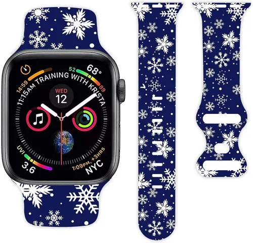 Vista 2 de Christmas Watch Bands Compatible with iWatch 38mm 42mm 40mm 44mm, for iWatch Series 1/2/3/4/5/6/7/SE for Christmas Gifts Women Men
