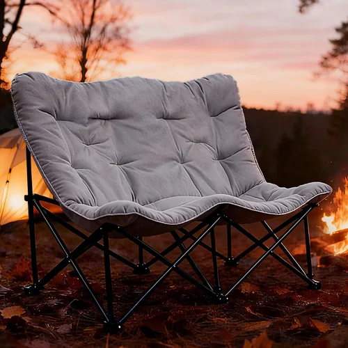 Vista 6 de Silla de mariposa acolchada y cómoda, silla plegable con respaldo alto para dormitorio, sala de estar, camping, césped