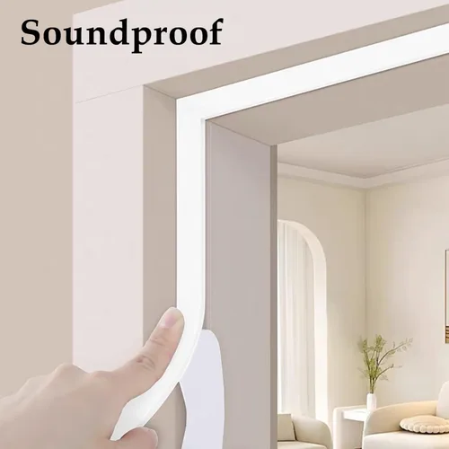Vista 3 de Burlete Sello para Puerta Blanco, 1 Pulgada de Ancho X 1/4 Pulgada de Grosor, Sello de Ventana de Aire Acondicionado, Cinta de Espuma Autoadhesiva