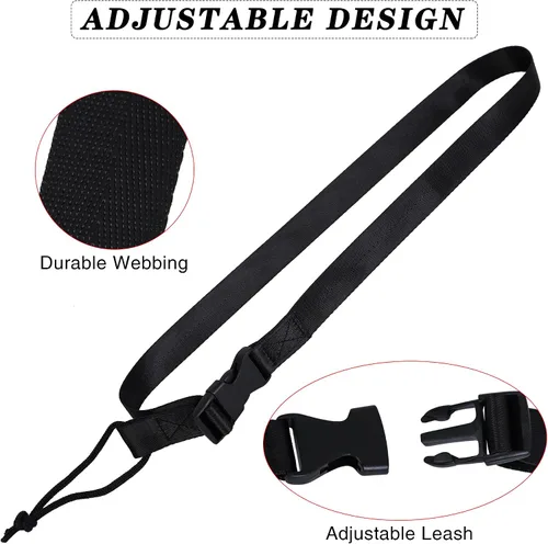 Vista 3 de Snowboard Leash - 41 Inch Adjustable Snowboard Leash Bindings Straps for Men & Women (2 Pcs, Black)