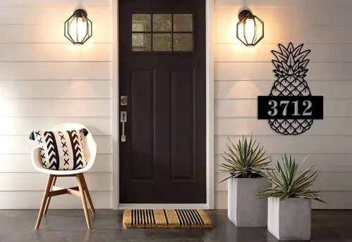 Vista 7 de Letrero de metal personalizado con números de dirección de casa, valla de puerta de número de calle personalizada o placa de puerta delantera