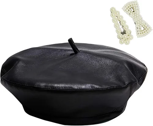 Vista 4 de MINGSEECESS Gorro casual de piel sintética para mujer
