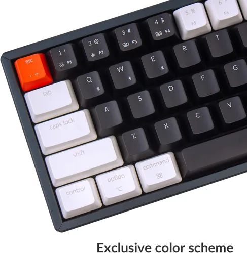 Vista 7 de Keychron K12 - Teclado mecánico con cable Bluetooth inalámbrico y USB intercambiable en caliente con teclado mecánico marrón interruptor de aluminio