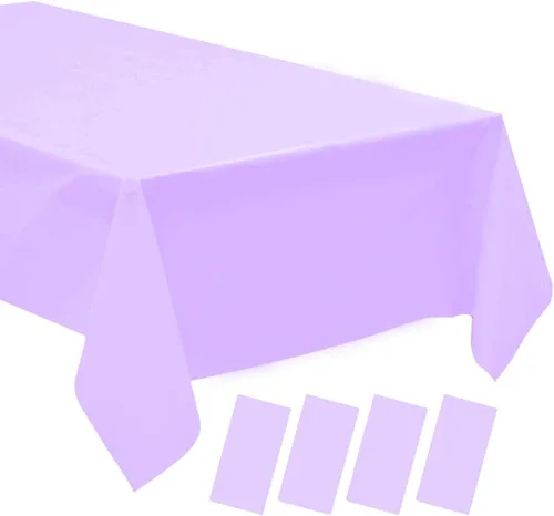 Vista 25 de Mantel de plástico crema, paquete de 2 manteles desechables color blanco hueso, mantel de 54 x 108 pulgadas para mesa rectangular, manteles