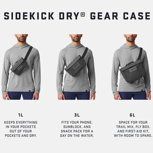 Vista 9 de YETI Sidekick Dry 1L Bolsa para Equipo, Negro