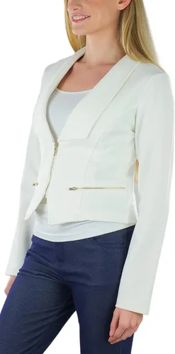 Vista 10 de ToBeInStyle Blazers de manga larga con cremallera y botones para mujer