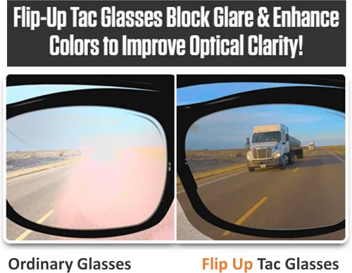 Vista 4 de BellHowell TAC FLIP - Lentes de sol polarizados para hombres inspirados en militares como se ve en la televisión