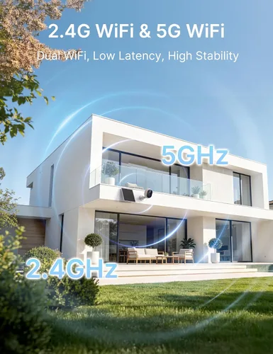 Vista 12 de GNCC Cámaras de seguridad solares inalámbricas para exteriores, WiFi de 5G