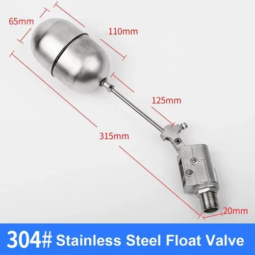 Vista 2 de High Temperature Resistance DN15 Stainless Steel 304 Water Tank Float Valve - Durable Water Level Controller