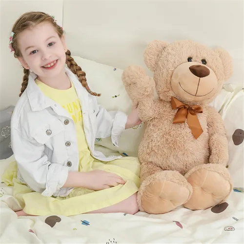 Vista 3 de Oso de peluche marrón Tezituor, oso de peluche grande de 66 cm de peluche suave para niña, niño, novia, oso de peluche suave de regalo para baby