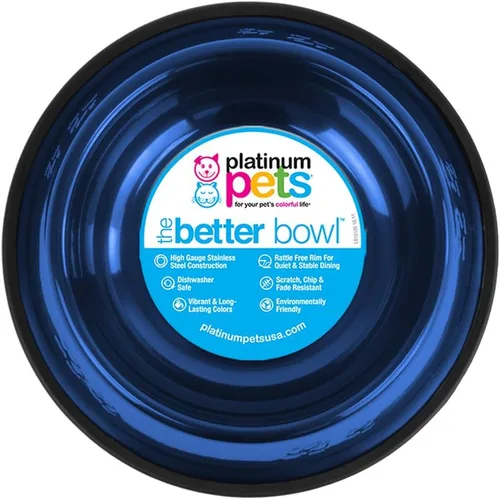 Vista 32 de Platinum Pets - tazón de acero inoxidable para gatos y perros que no se vuelca