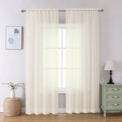 Vista 125 de Aiyufeng 2 paneles de cenefa transparente negra de 14 pulgadas de largo, cortinas cortas negras transparentes para dormitorio, cortinas de cocina