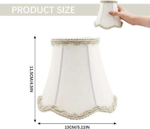 Vista 2 de FERCAISH Pantalla de estilo europeo moderno, pantalla de lino de tela de estilo real, lámpara para sala de estar, cocina y comedor candelabros y 024