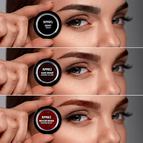 Vista 6 de Ruby Kisses Go Brow Pomada para cejas resistentes al agua de larga duración a prueba de manchas (marrón oscuro)