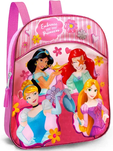 Vista 2 de Mini mochila de princesa de Disney para niñas paquete con mochila de princesa de 11 pulgadas rompecabezas de princesa de Disney calcomanías más