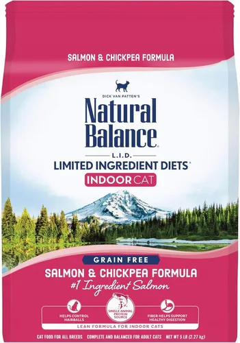 Vista 14 de Natural Balance Alimento seco para gatos adultos sin granos de ingredientes limitados, receta de pato reserva y guisantes verdes, 10 libras