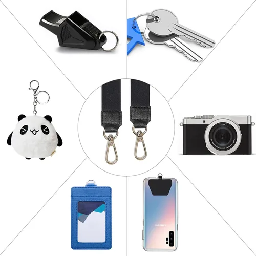 Vista 6 de SHANSHUI Cordón para teléfono, correa para el cuello y correa para la muñeca, soporte universal para funda de teléfono, anclaje para todos los Negro