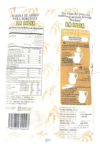 Vista 7 de La India Verdea Harina De Arroz Para Horchata 100 Natural