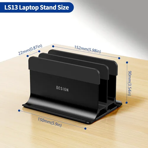 Vista 4 de BESIGN LS13 Soporte Vertical para Laptop para Escritorio, Soporte de Escritorio 4 en 1 para Laptops, Tabletas, Teléfonos Inteligentes