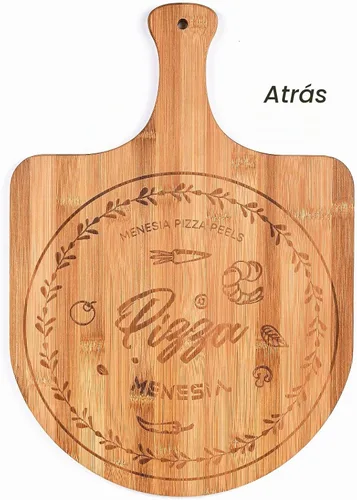 Vista 9 de Cáscara de pizza de bambú prémium de 12 pulgadas con mango